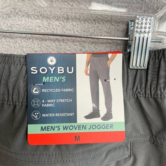 NEW Soybu Men's M Woven Jogger Pants Gray  4-Way Stretch Water - Picture 4 of 8